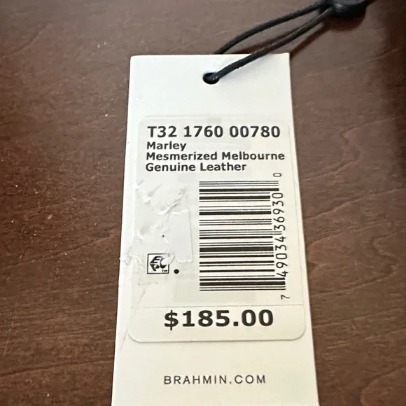 Brahmin Teal and Cream Croc-Embossed Crossbody Bag - Picture 2 of 11